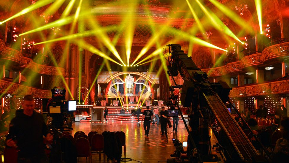 Strictly setting up in Blackpool Tower Ballroom