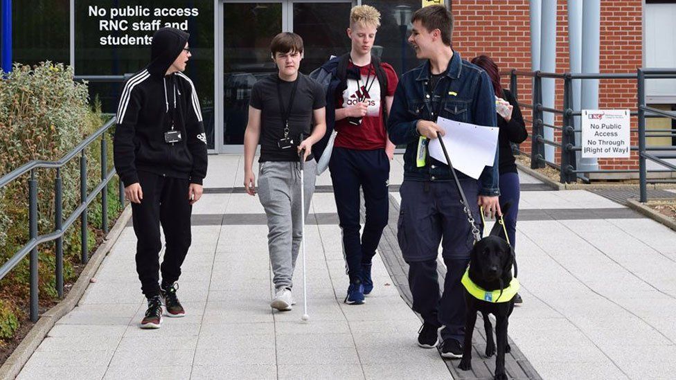 Students at the Royal National College for the Blind
