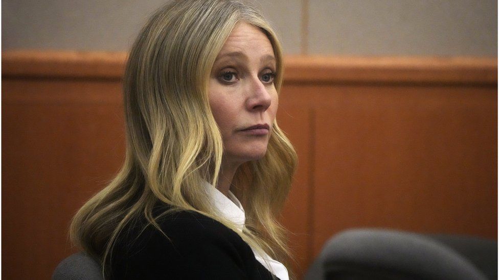 Gwyneth Paltrow sits in court.