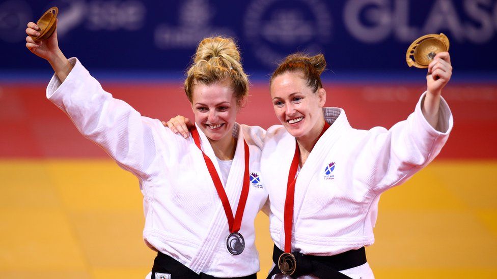 Connie Ramsay (right) with Stephanie Inglis at the Glasgow 2014 Commonwealth Games
