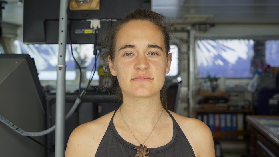 Sea-Watch 3 captain Carola Rackete on board the vessel