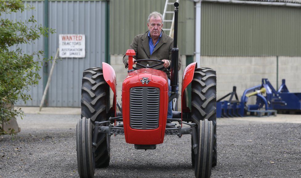 Jeremy Clarkson on a tractor