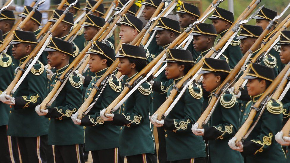 South Africa's guard of honour stand to attention in Pretoria, South Africa - Tuesday 17 November 2015