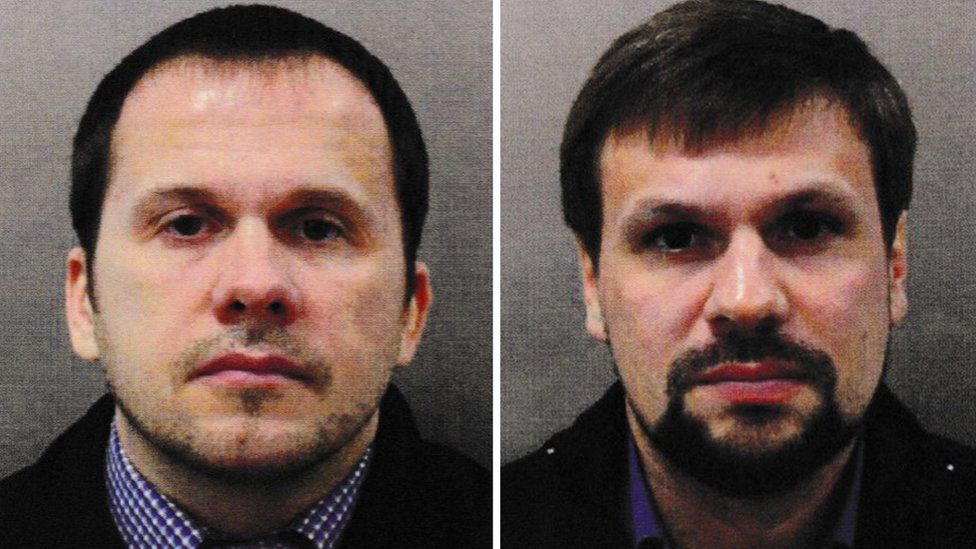 Composite of suspects Alexander Mishkin (aka Alexander Petrov) and Anatoliy Chepiga (aka Ruslan Boshirov). Issued 05 Sept 2018