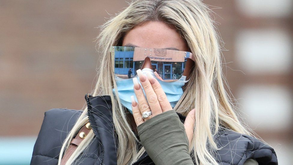 Katie Price outside Crawley Magistrates' Court on Wednesday 27 April