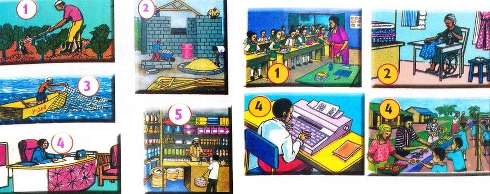 Textbook showing gender stereotypes in Kenya