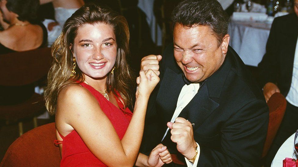 Birmingham City managing director Karren Brady and chairman David Sullivan pose for a picture at a function, circa 1993.