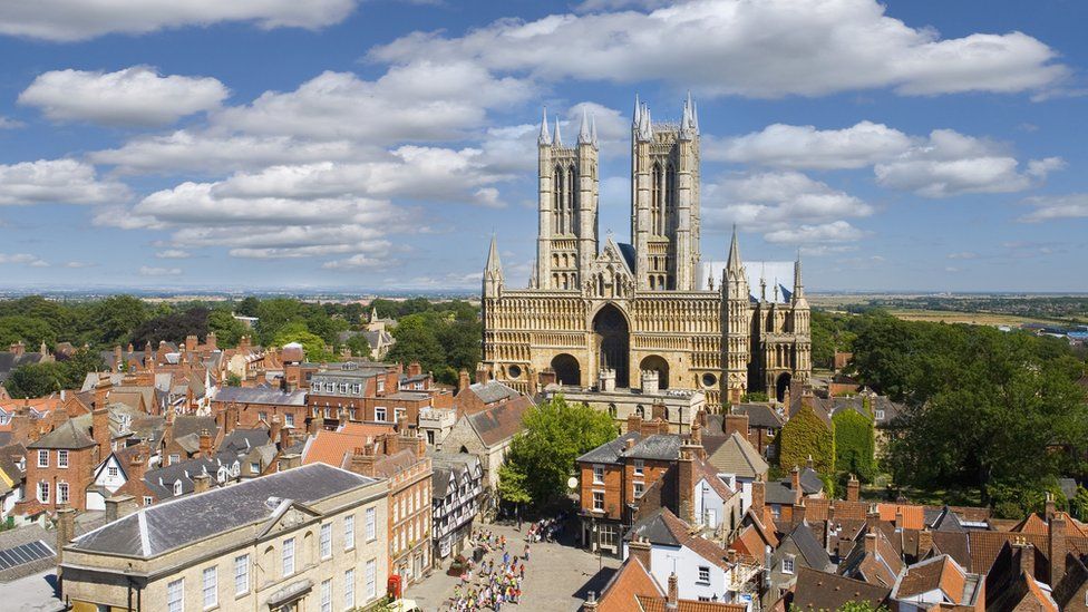 View of city and Lincoln Cathedral