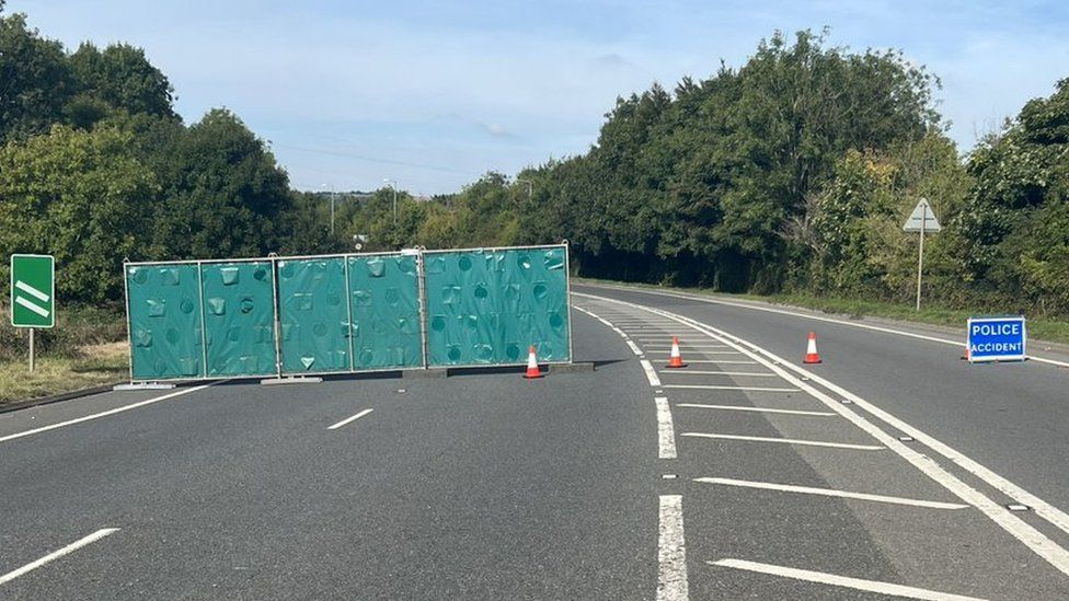 A27 Man Taken To Hospital After Crash With Stationary Police Car Bbc