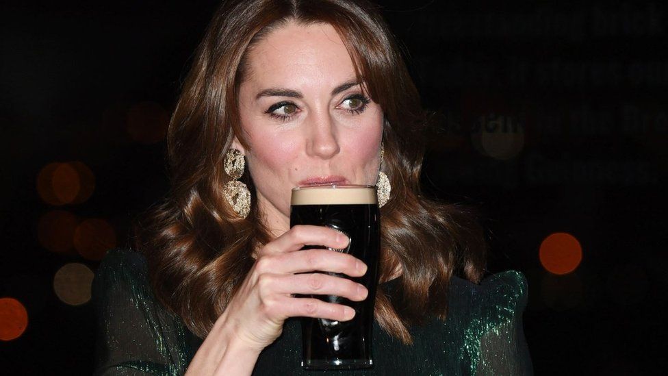 Duchess of Cambridge with pint of Guinness