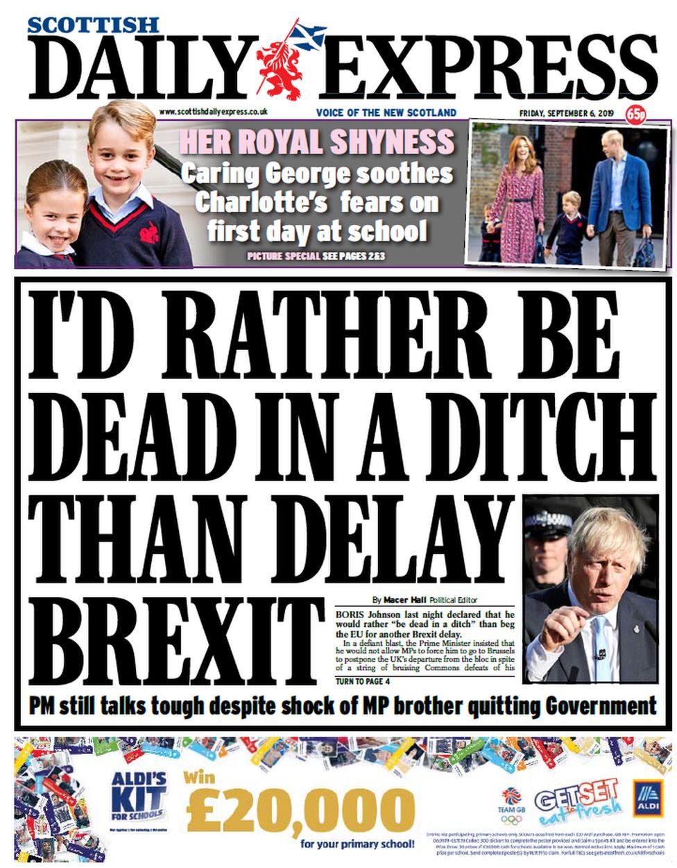 Scotland's papers: Johnson brothers split as PM heads for Scotland ...