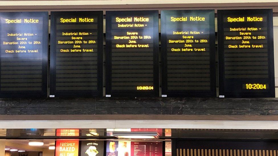 Cardiff Central information boards