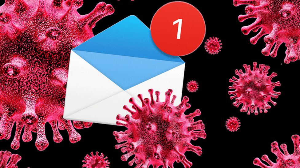 Envelope with virus
