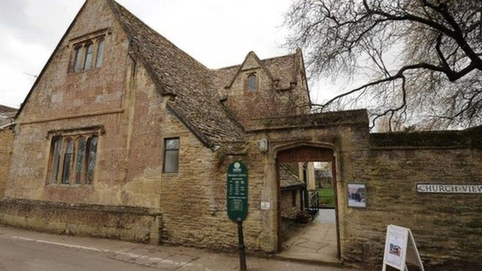 Bampton Village Library, which is used as the location for Downton Cottage Hospital