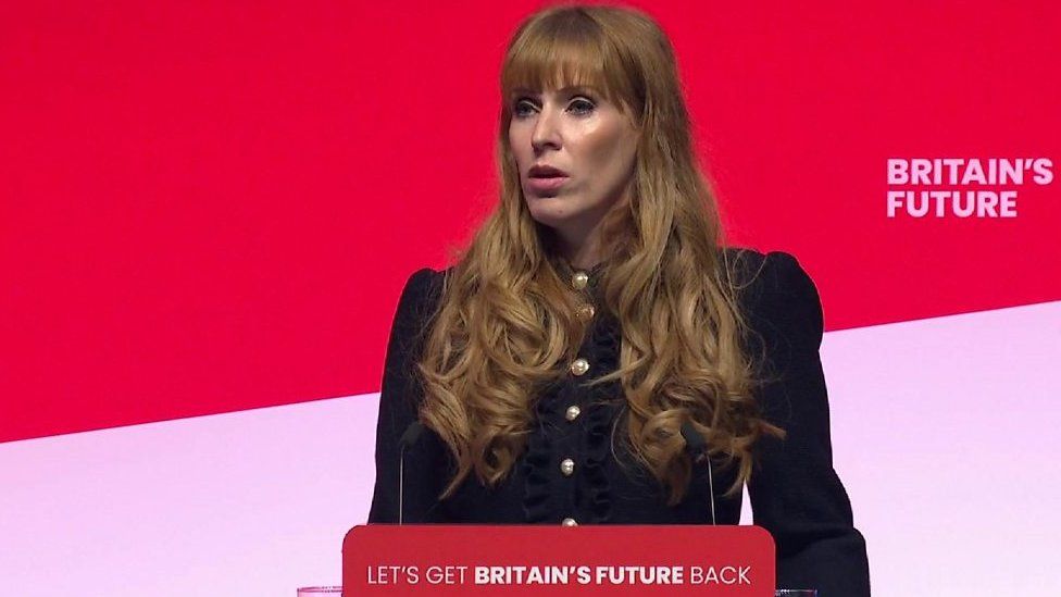 Angela Rayner speaking at the Labour conference