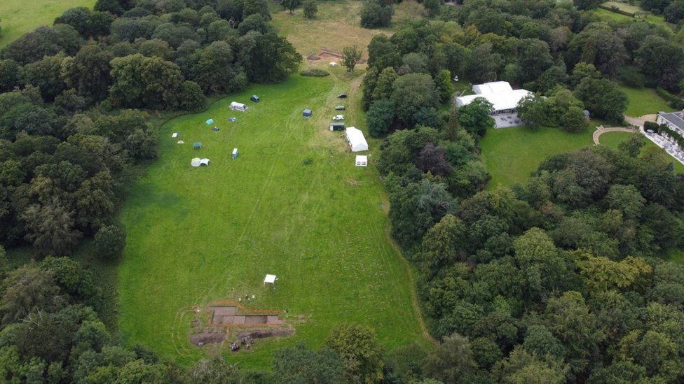 Aerial shot of Caistor dig