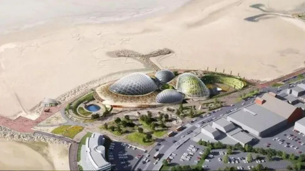 Artist impression of the Eden Project Morecambe as seen from above