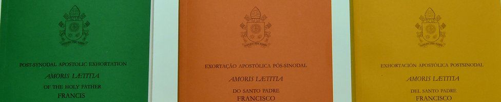 Copies of the new document at the Vatican, 8 April