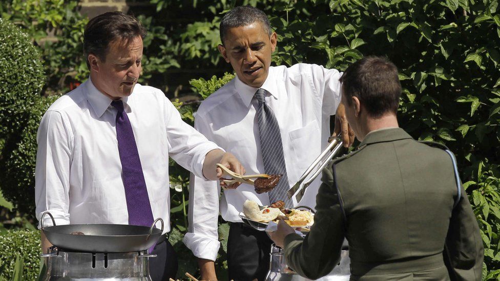 David Cameron and Barack Obama at a barbecue in the garden of No 10 Downing St in 2011