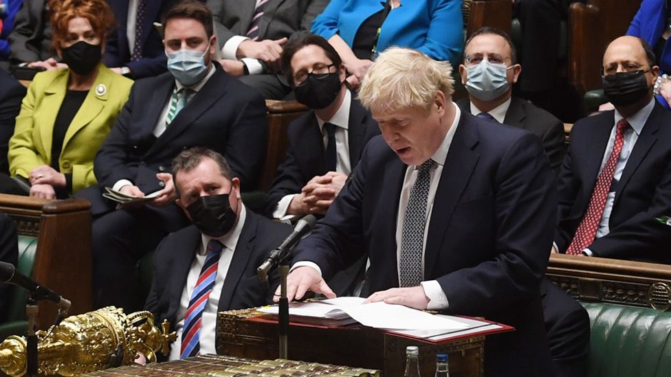 Boris Johnson and Tory MPs in the Commons