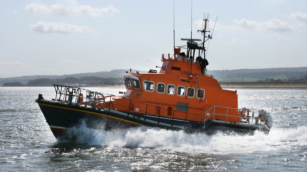 A lifeboat ship at sea