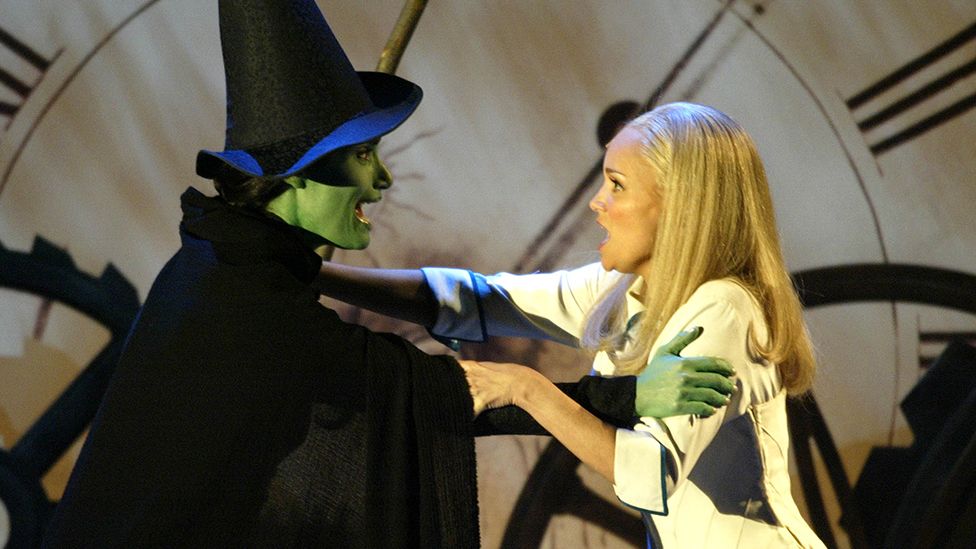 Idina Menzel and Kristin Chenoweth in Wicked