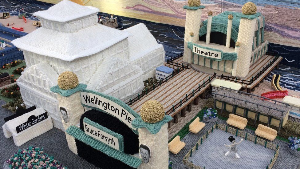 The knitted Wellington Pier and Winter Gardens complex, Great Yarmouth
