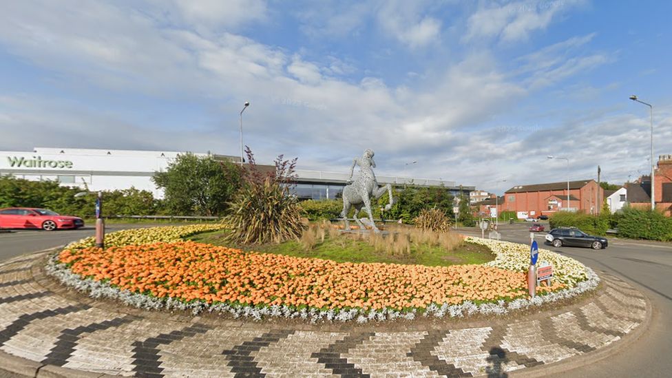 The Bridge Street roundabout in Uttoxeter