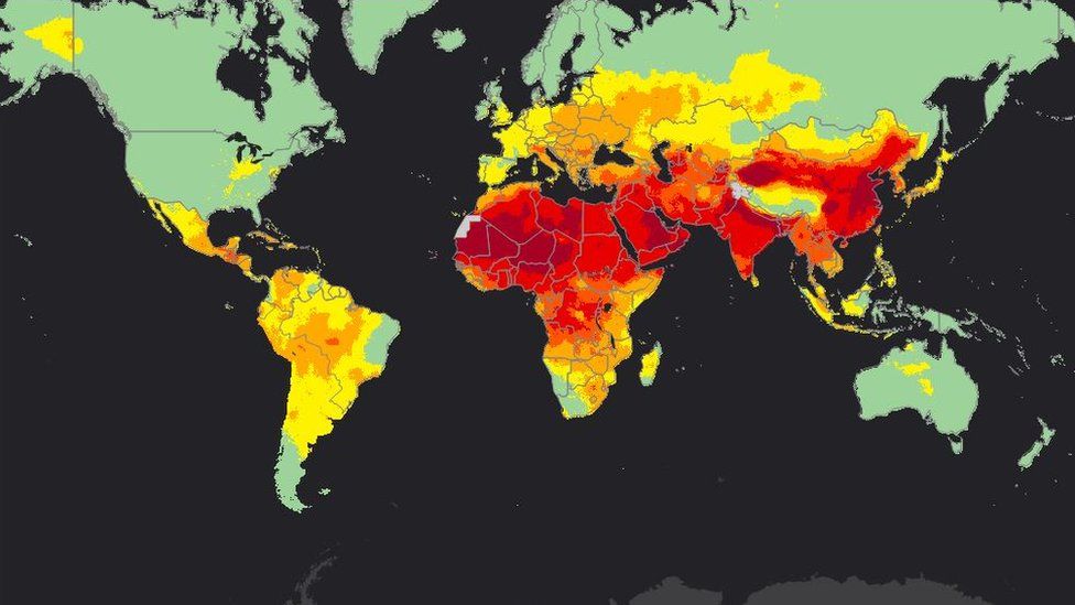 The interactive maps provide information on population-weighted exposure to particulate matter of an aerodynamic diameter of less than 2.5 micrometres (PM2.5) in 2014.