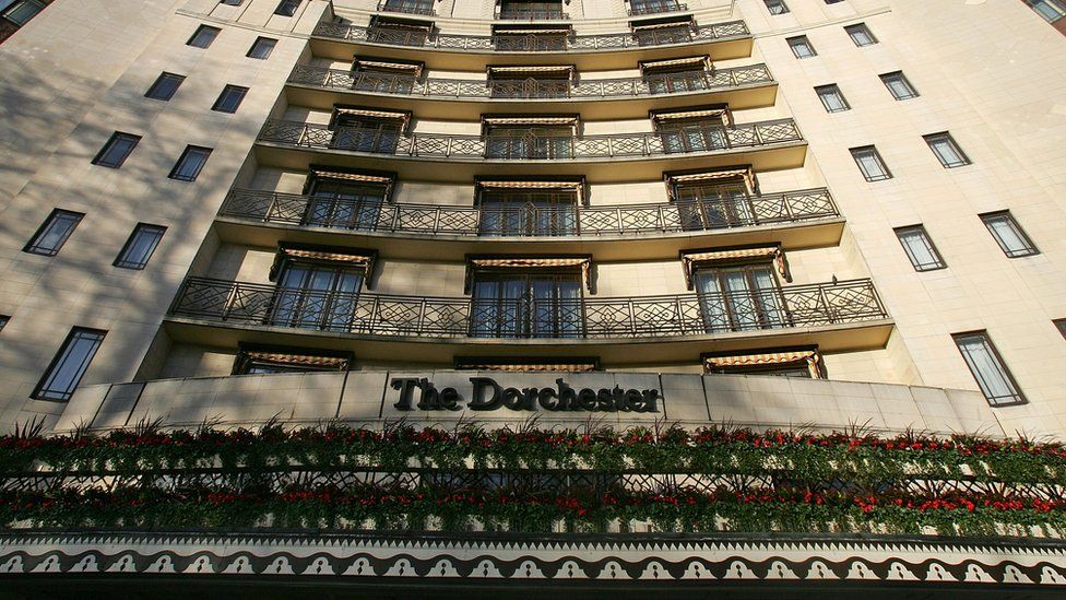 The facade of The Dorchester Hotel in London