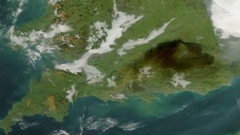 Buncefield from NASA satellite