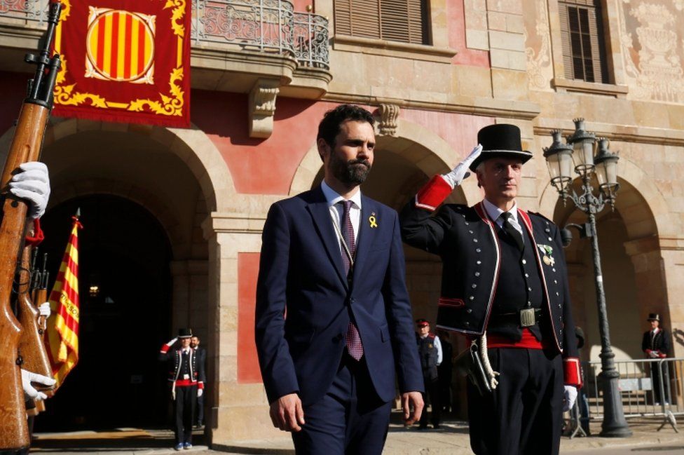 Newly elected parliament speaker Roger Torrent on 17 January 2018 in Barcelona