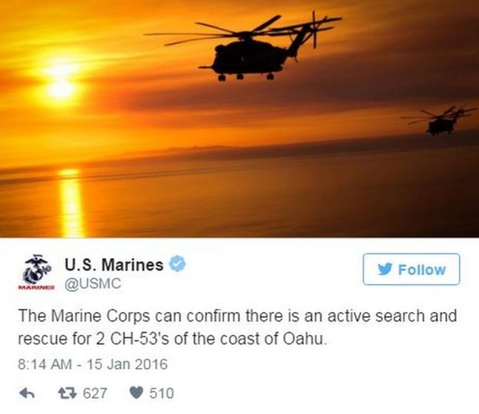 Two US military helicopters collide near Hawaii BBC News