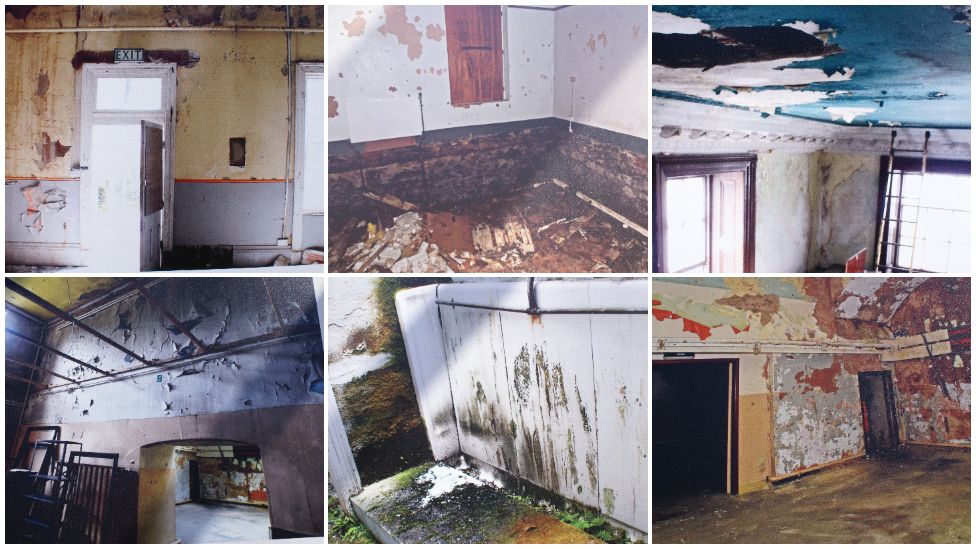 Derelict rooms at Plas Glynllifon before restoration began