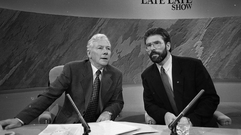 Gay Byrne and Gerry Adams on the Late Late Show, October 28, 1994