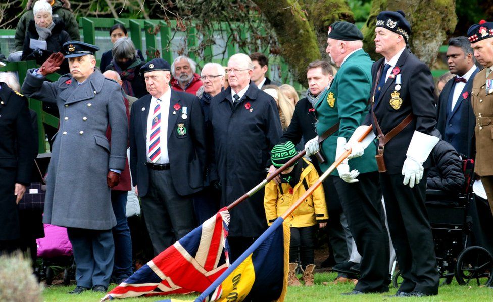 The service at the war memorial in Dunblane