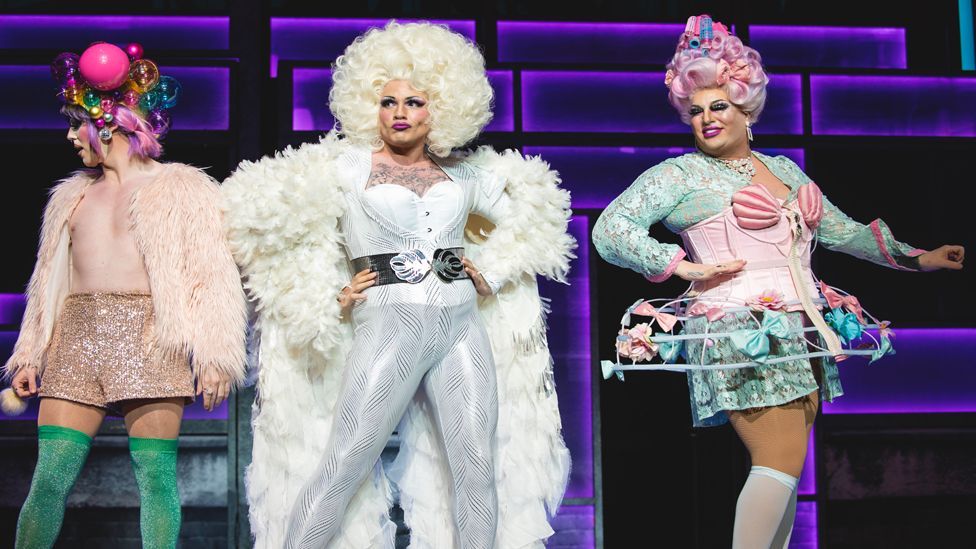 Three Drag artists in Everybody’s Talking About Jamie