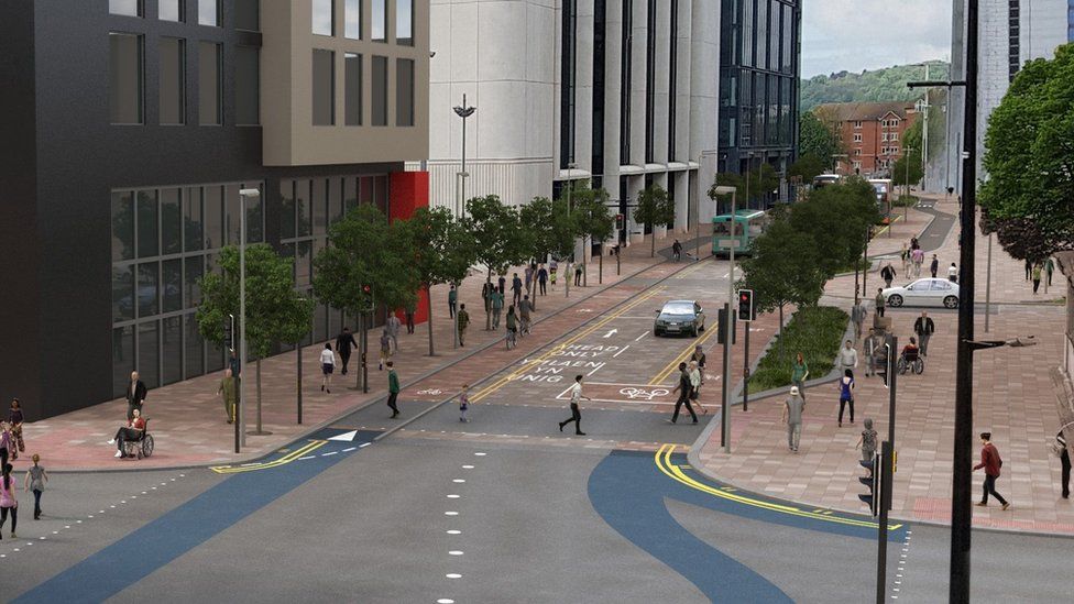 This is how Wood Street in the centre of Cardiff could look