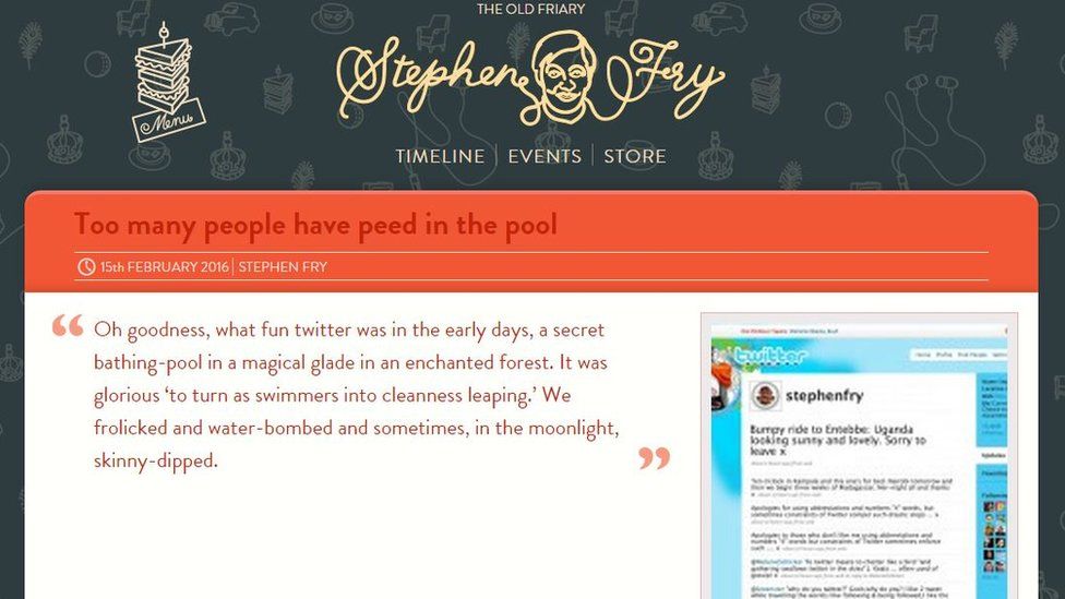 Stephen Fry's website