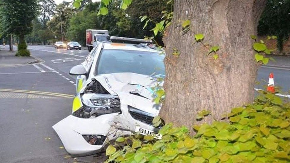 Bath Road police car crash