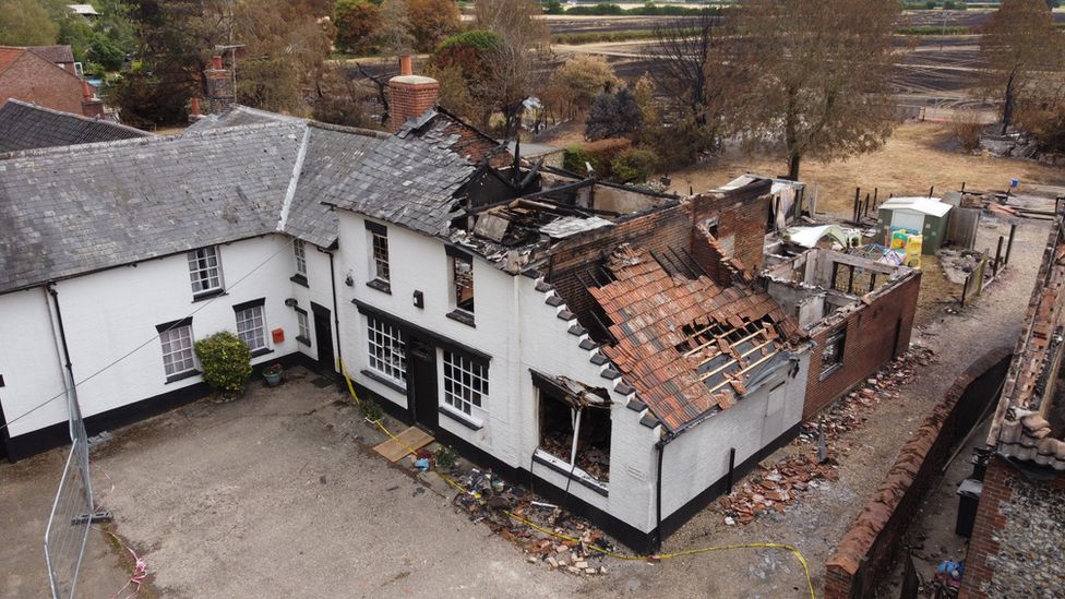 Buildings in Ashill damaged by fire