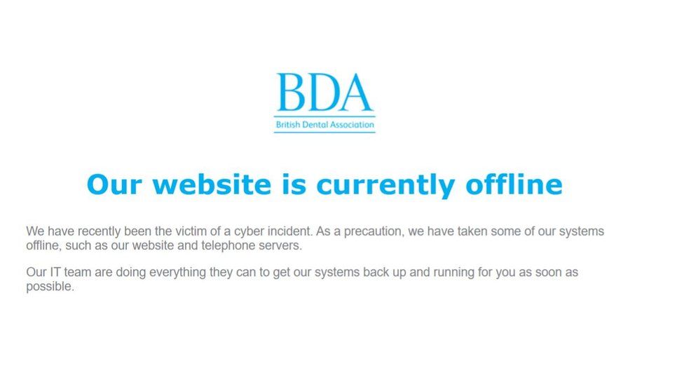 A message displayed on the BDA's website.