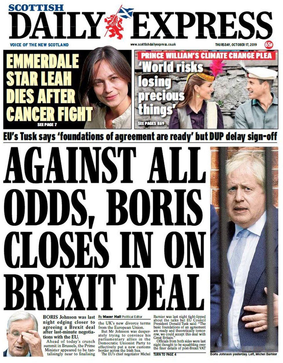 Scotland's papers: Brexit 'deadlock' leaves deal on a 'knife-edge ...