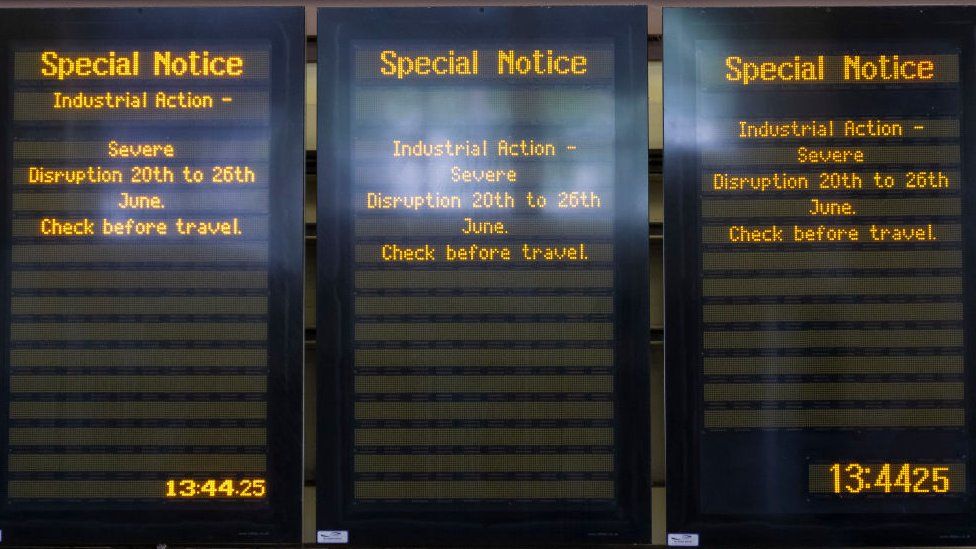 warnings of severe disruption were seen at train stations across the UK