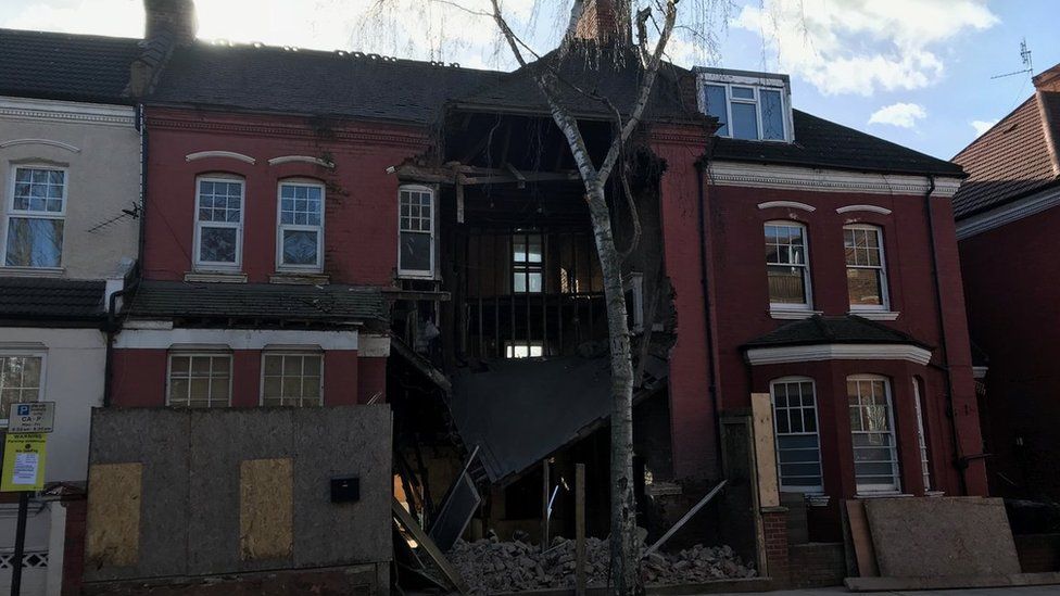 Collapsed house in West Hampstead