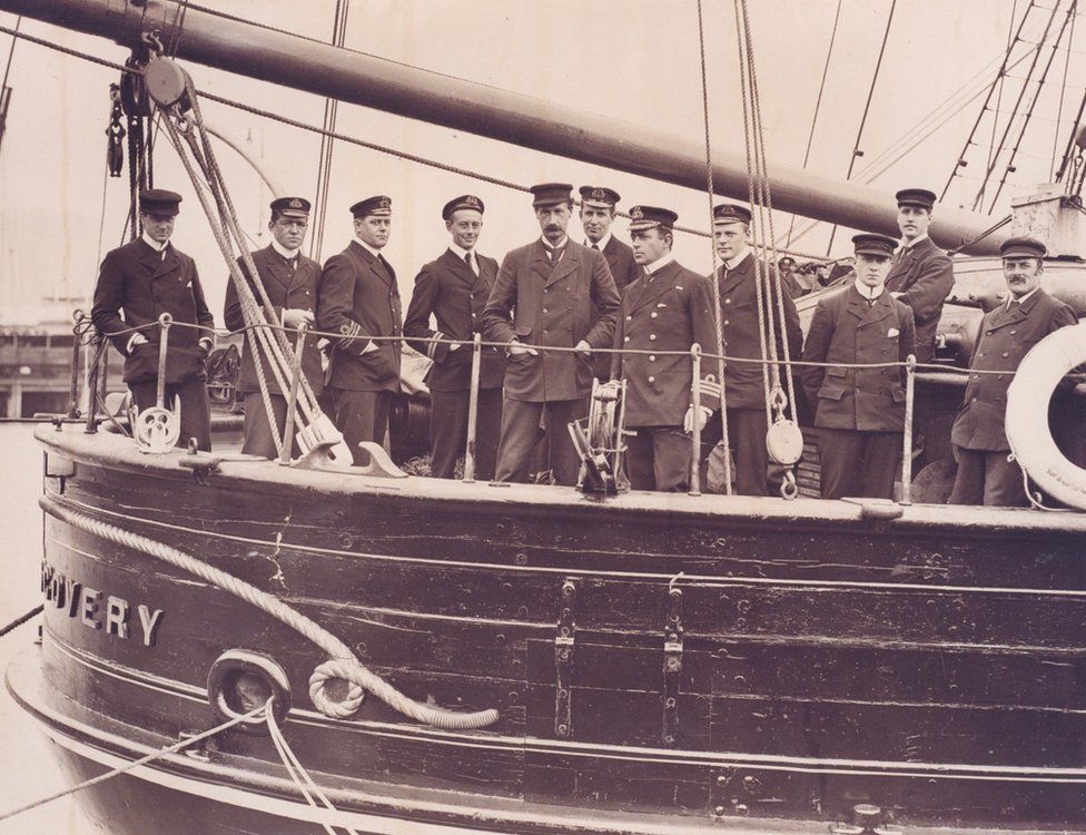Officers and scientists on board the Discovery in 1901