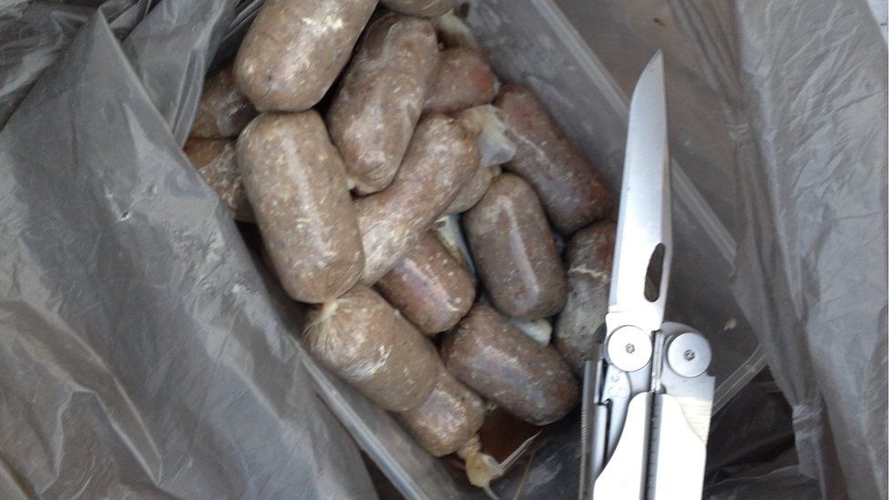 A bag of cane toad sausages