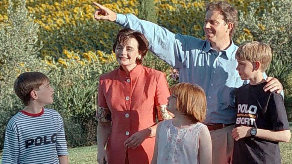 Tony Blair and family August 1997
