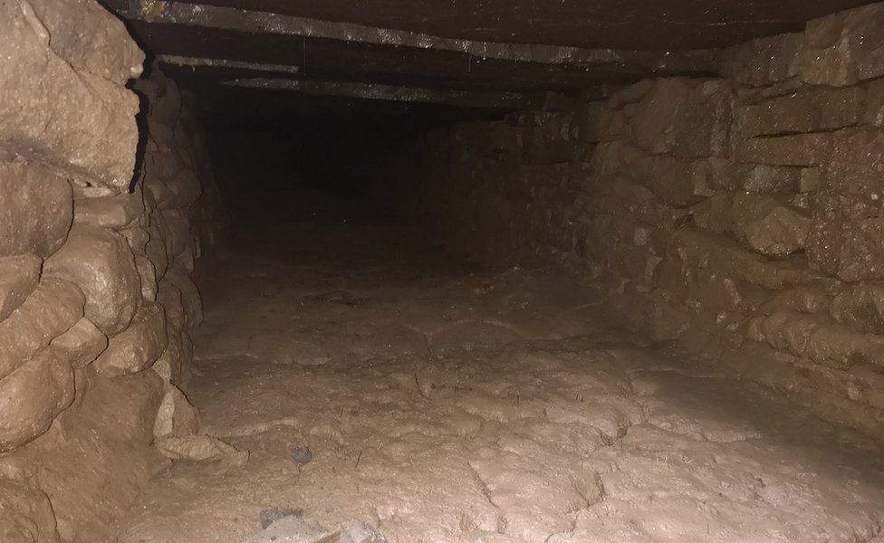 The tunnel runs alongside the Angiddy Brook