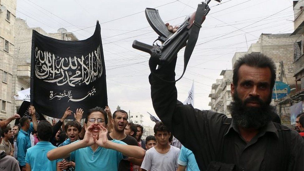 Al-Nusra supporters in Aleppo (file photo)